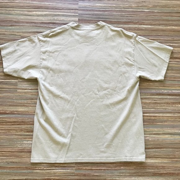 Arizona Beige T-Shirt Southwestern Desert Coyote Print Vintage Air Waves - Picture 6 of 6